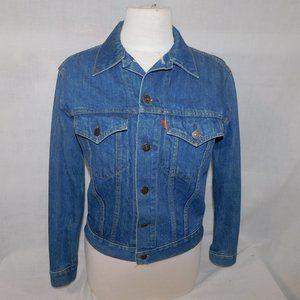 Vintage Levis Orange Tab Trucker Jacket Youth Girls 18 Womens S Blue Denim Jean
